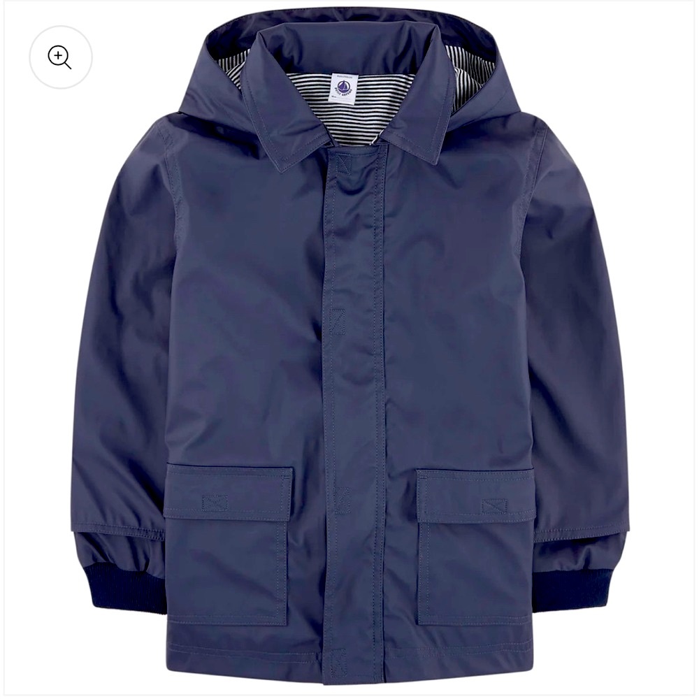 Petit Bateau Iconic Raincoat Jacket Coat Navy Blue Size 24 months